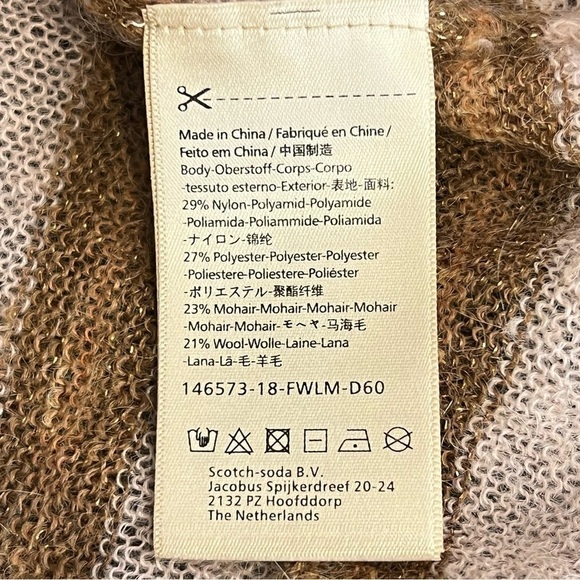 Scotch & Soda Blizzard Lizzard mohair lightweight striped pullover sweater, S - Picture 12 of 13